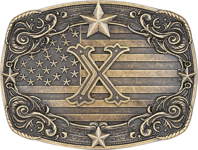 Flipslo Store Western Belt Buckle for Men Women Initial Letter A to Z Cowboy Belt Buckle Texas Buckle hebillas vaqueras para hombre - Image 1